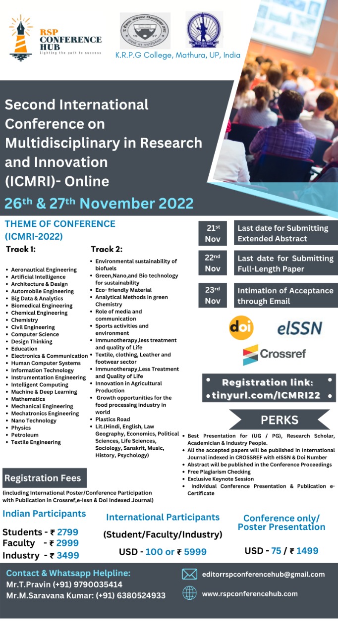 Second International Conference on Multidisciplinary in Research and Innovation ICMRI - 2022